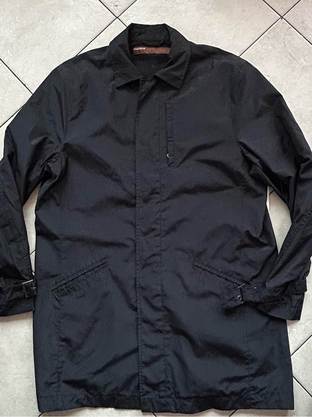 Perry Ellis Black Men's Trench Coat
